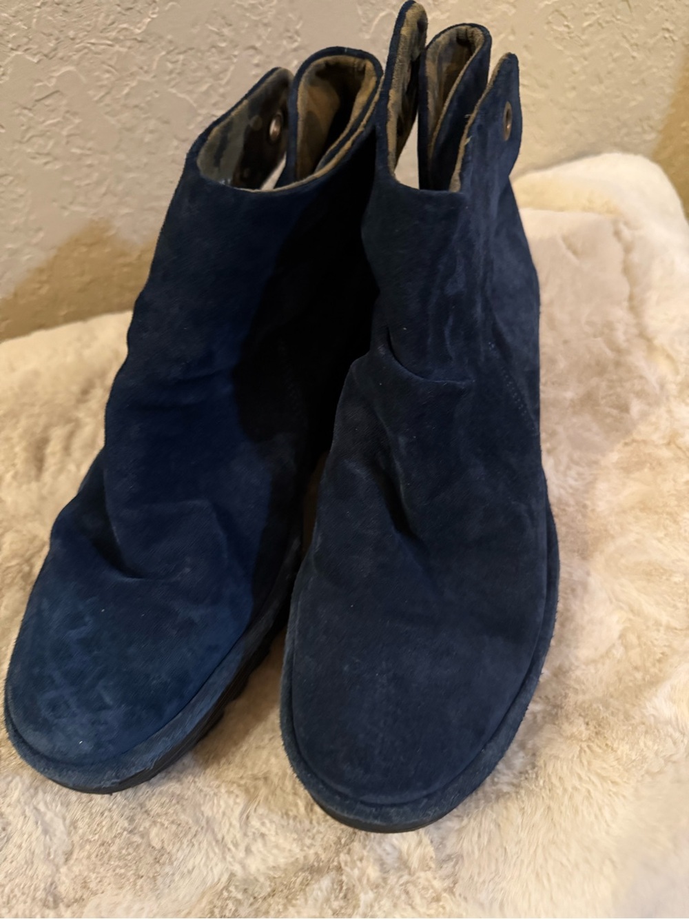 Fly London Navy Suede Ankle Boots